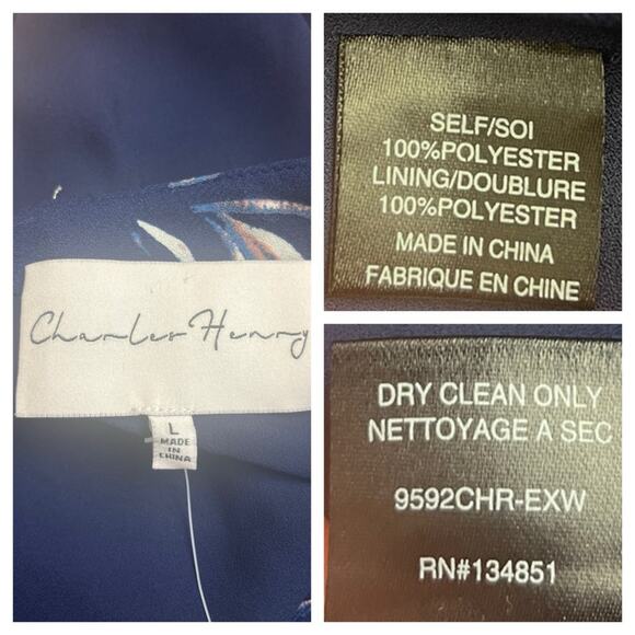 Charles Henry New Dress One Shoulder Midi Blue Pink Floral Women’s Size Large - Picture 14 of 16